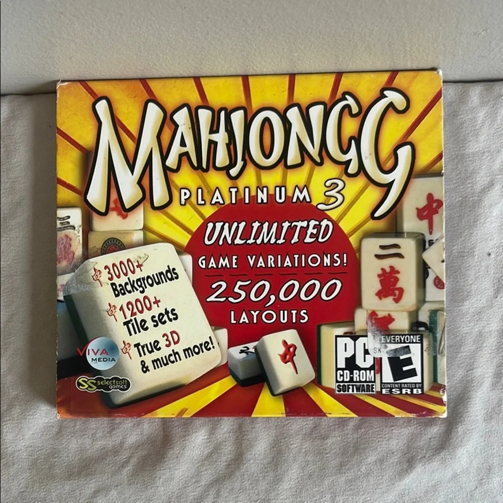 ⭐️ Mahjongg Platinum 3 PC Game Unlimited Variations CD-ROM Software 2008
